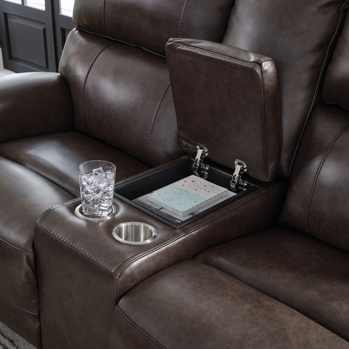 Crossplex - Power Reclining Loveseat / Console / Adjustable Headrest - Smoke, photo 4 of 7