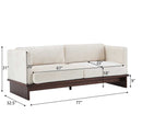 77 in. Square Arm Modern 3 Seater Boucle Sofa Upholstered Couch by HouseOfZazla