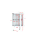 22.25 " Floor Coner Cabinet with Tempered Glass Door & Storage Shelves for Bathroom, Living Room, Bedroom (White)