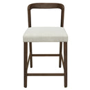 Solid Rubber Wood Counter Stools (Walnut + Beige) Set of 2 by HouseOfZazla