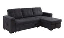 Toby - Woven Fabric Reversible Sleeper Sectional Sofa With Storage Chaise Cup Holder Charging Ports And Pockets by Unique Piece Furniture