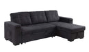 Toby - Woven Fabric Reversible Sleeper Sectional Sofa With Storage Chaise Cup Holder Charging Ports And Pockets by HouseOfZazla
