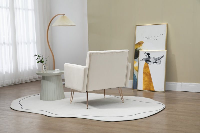 Accent Chair, leisure single sofa with Rose Golden feet