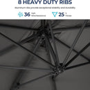 Round Cantilever Patio Umbrella With 360 Rotation & Infinite Tilt Adjustment