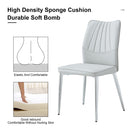 6 light gray dining chairs. Modern chairs from the Middle Ages. Made of PU material cushion and silver metal legs. Suitable for restaurants and living rooms