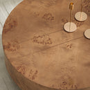31.49" Burl Wood Veneer Round Coffee Table by HouseOfZazla