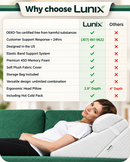 Lunix LX6 3pc Wedge Pillow Set (Navy) + Extra Cover Bundle (Pink)