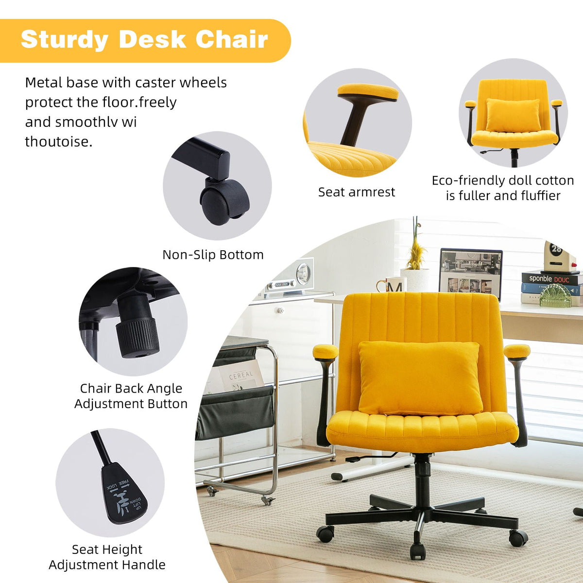 Criss Cross Armrest Office Chair With Wheels, photo 16 of 40