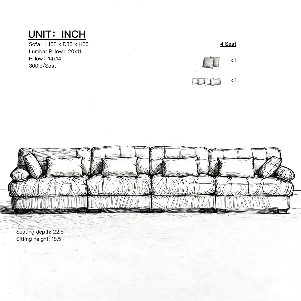 Modular Sectional Sofa Cloud Couch, photo 4 of 9