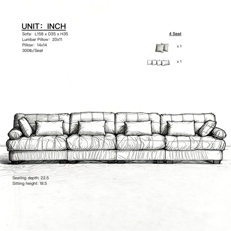 Modular Sectional Sofa Cloud Couch, photo 4 of 9