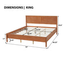 King Size Wood Platform Bed Frame with Classic Panel Headboard by HouseOfZazla