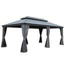12' x 18' Hardtop Metal Gazebo with Double Roof Canopy by HouseOfZazla