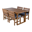 U_STYLE Farmhouse 5-Piece Outdoor Patio Dining Set with Adjustable Legs by HouseOfZazla