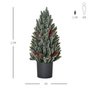 HOMCOM 18" Tall Unlit Miniature Snow-Flocked Tabletop Christmas Tree