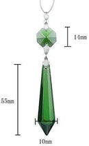 HDCRYSTALGIFTS 25pcs 55mm Green Crystal Icicle Pendant Chandelier Prisms Drops Lamp Candle Holders Curtain DIY Parts by GreenHaven Gardens