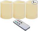 CANDLE CHOICE Waterproof Outdoor Battery Operated Flameless Candles with Remote Timer Plastic Flickering Fake Electric LED Pillars for Lantern Garden Wedding Christmas Decorations 3x4 Inches 3 PCS by GreenHaven Gardens