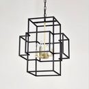 4 Light Metal Lantern Tiered Pendant Hanging Light Fixtures, Industrial Farmhouse Adjustable Height Chandeliers For Dining Room Hallway Foyer Entryway (E12 Bulbs Not Included) by HouseOfZazla