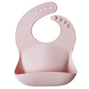 mushie Silicone Baby Bib | Adjustable Fit Waterproof Bibs (Blush) by TinyTreasures Baby Boutique