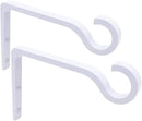 White Hanging Plant Bracket 6inch Metal Plant Hook Shepherds Hook Decorative Wall Plant Hanger for Hanging Lanterns, Bird Feeder, Flower Basket, Home Decor Indoor & Outdoor 2pack by GreenHaven Gardens