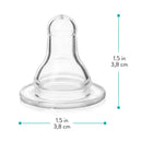 Evenflo Feeding Classic BPA-Free Silicone Medium Flow Nipples - 3 Months+, Clear 6 Count (Pack of 1) by TinyTreasures Baby Boutique