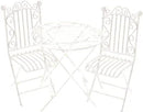 Dollhouse Miniature Bistro Table & Chairs Set Accessories Metal 1:12 Scale Miniatures White Coffee/Tea Furniture Fairy Garden Cute Rustic Elegant Decorations Ornaments (C) by GreenHaven Gardens