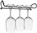10 Inch Wine Glass Rack Under Cabinet Shelf Stemware Storage Hanging Hanger Organizer Glasses Holder with Drying Under Counter Metal for Kitchen and Bar Set of 2 Black by CozyNest Decor