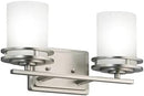 Kichler Hendrik 14.5" 2 Light Vanity Light with Satin Etched Cased Opal Glass Brushed Nickel by CozyNest Decor