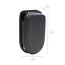 Universal Flip Phone Pouch with Belt Clip – Black Leather Case by MobilevisionUS