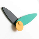 Stephanie Imports Modern Minimalist Teal & Black Wall Clock by CozyNest Decor