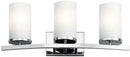 Kichler Crosby 23" Vanity Light in Chrome, 3-Light Contemporary Bathroom Light with Satin Etched Cased Opal Glass, (23" L x 8.75" H), 45497CH by CozyNest Decor