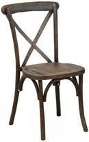 EMMA + OLIVER Gray Wash Dark Driftwood X-Back Chair by CozyNest Decor