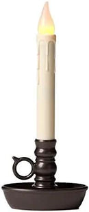 Set of 4 AA Battery Operated Window LED Candle Lamps, Auto Timer, Long Lasting Yellow Flame Bulbs Never Need Replacing, Plastic Construction, Home Accents Holiday Lights, Bronze Base, 9 1/2 H by GreenHaven Gardens