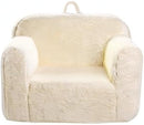 Kids Snuggly-Soft Sherpa Chair, Cuddly Toddler Foam Chair for Boys and Girls, Cream by TinyTreasures Baby Boutique