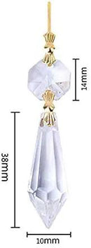 HDCRYSTALGIFTS 20Pcs 38mm Replacement Clear Chandelier Icicle Crystal Prisms Octogan Crystal Bead for Lamp Decor,Gold Bow Tie Connectors by GreenHaven Gardens