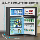 3.2 Cu.Ft Mini Fridge with Freezer, Double Door Compact Refrigerator 58087RRE0