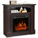 32" Electric TV Stand Entertainment Center Console Fireplace W/ Mantel & Shelf, 1400W (90869345)