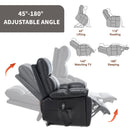 Black Leatheraire Heat Massage Recliner