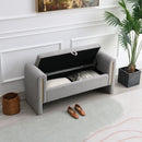 Modern Teddy Upholstered Large Bed End Bench With Arms And Storage by Unique Piece Furniture