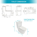 1 Piece Toilet & Dual Flush And Soft Closing Seat - White by HouseOfZazla