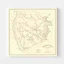 Vintage Map of Darlington District County, South Carolina 1825