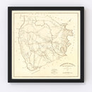 Vintage Map of Darlington District County, South Carolina 1825