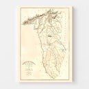 Vintage Map of Greenville District County, South Carolina 1825