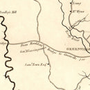 Vintage Map of Greenville District County, South Carolina 1825