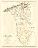 Vintage Map of Greenville District County, South Carolina 1825