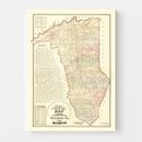 Vintage Map of Greenville County, South Carolina 1882