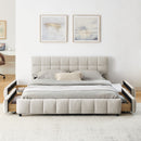 Modern Platform Bed Frame With Thick Fabric by Unique Piece Furniture