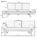 TOPMAX Outdoor Adjustable Patio Wooden Daybed Sofa Chaise Lounge