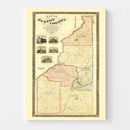 Vintage Map of Fulton County, Georgia 1872