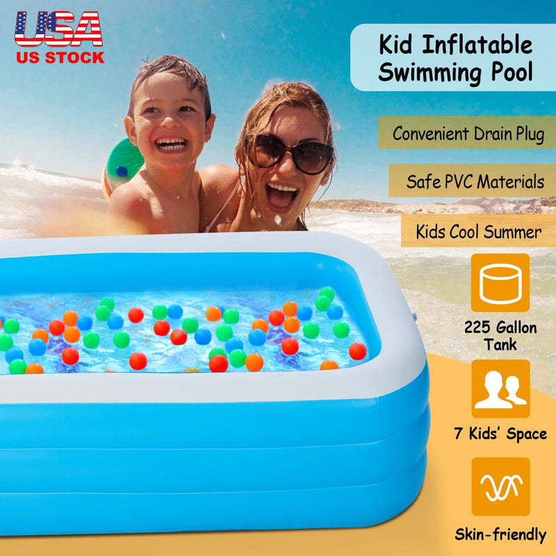 Inflatable Swimming Pools Family Swim Play Center Pool Blow up Kiddie Pool for Family Inflatable Lounge Pool for Kids Baby Adult Inflatable Water Ball, photo 4 of 8