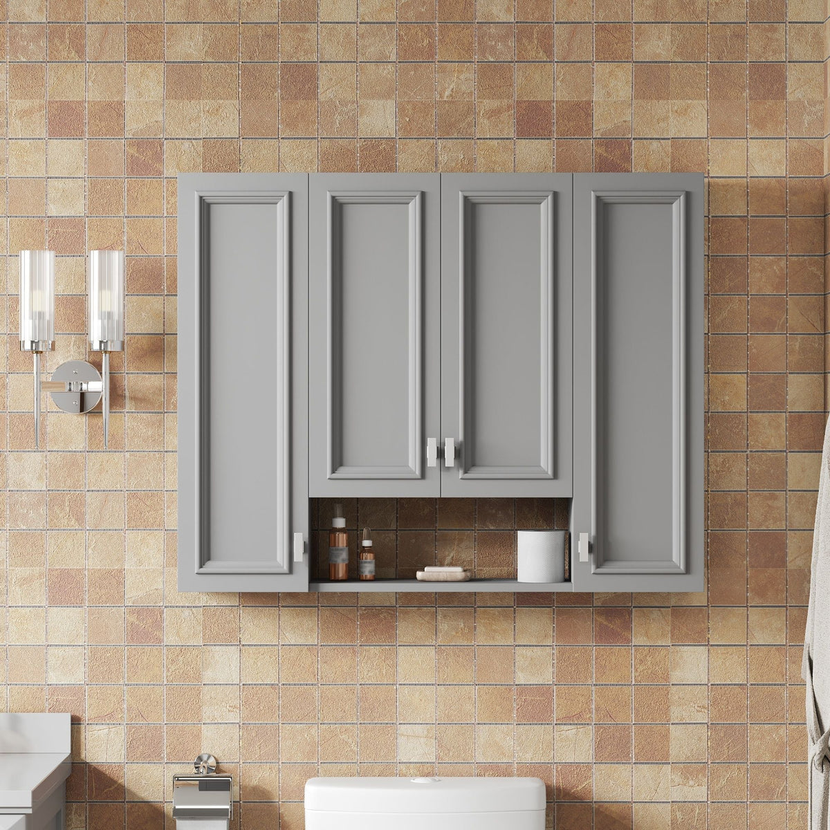 Wall Mounted Bathroom Cabinet With 5 Adjustable Shelves, photo 11 of 40